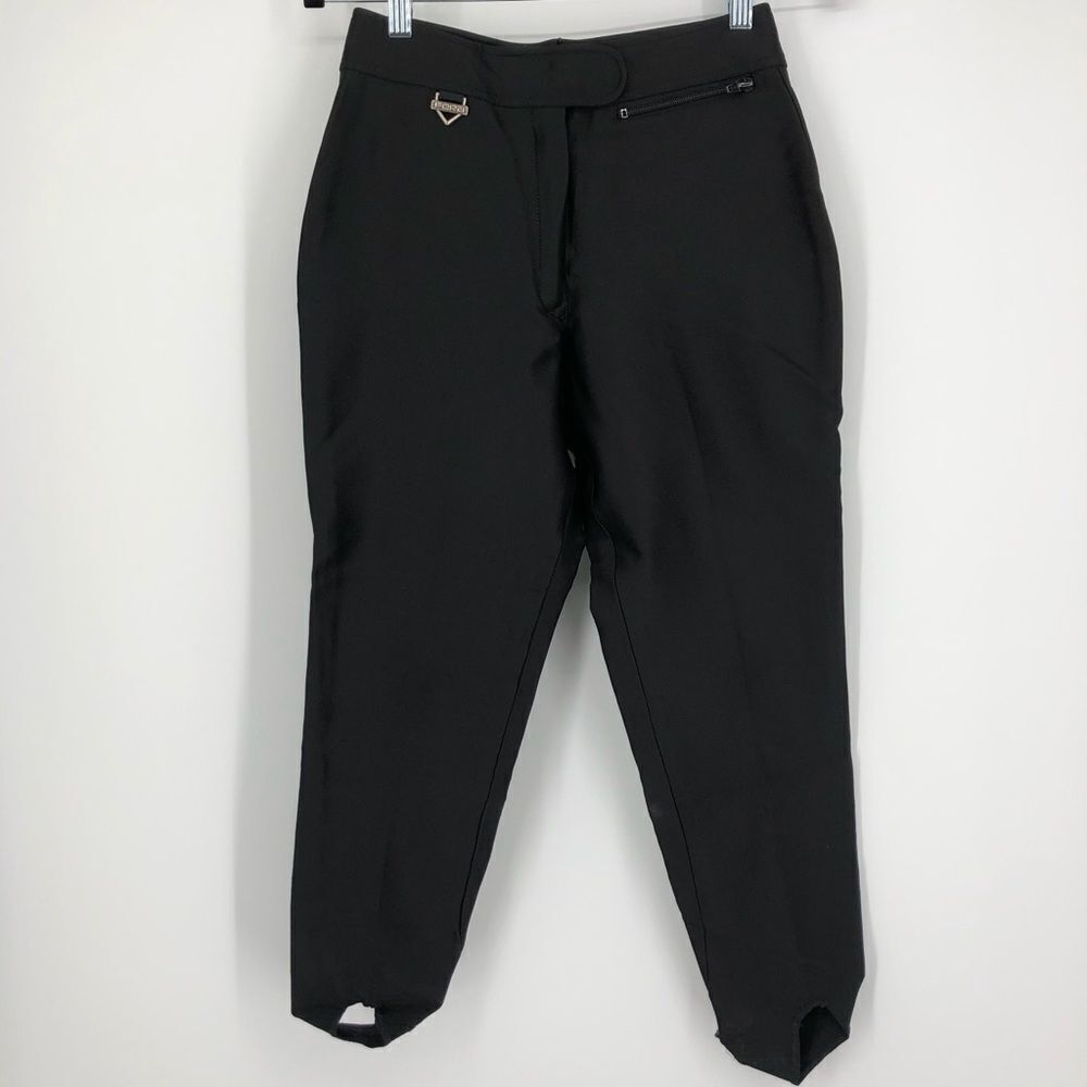 FERA SKIWEAR Vtg Black Stirrup Foot Ski Pants‎